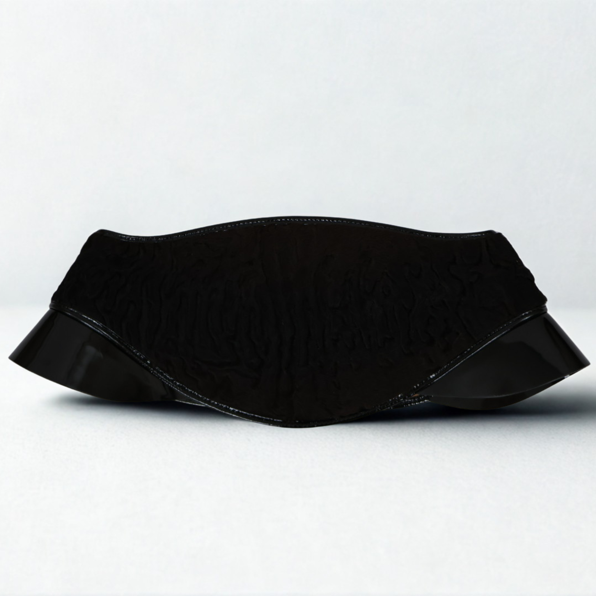 Vintage Fendi brown calf-hair wide waist belt with black patent leather detailing, late-2000s