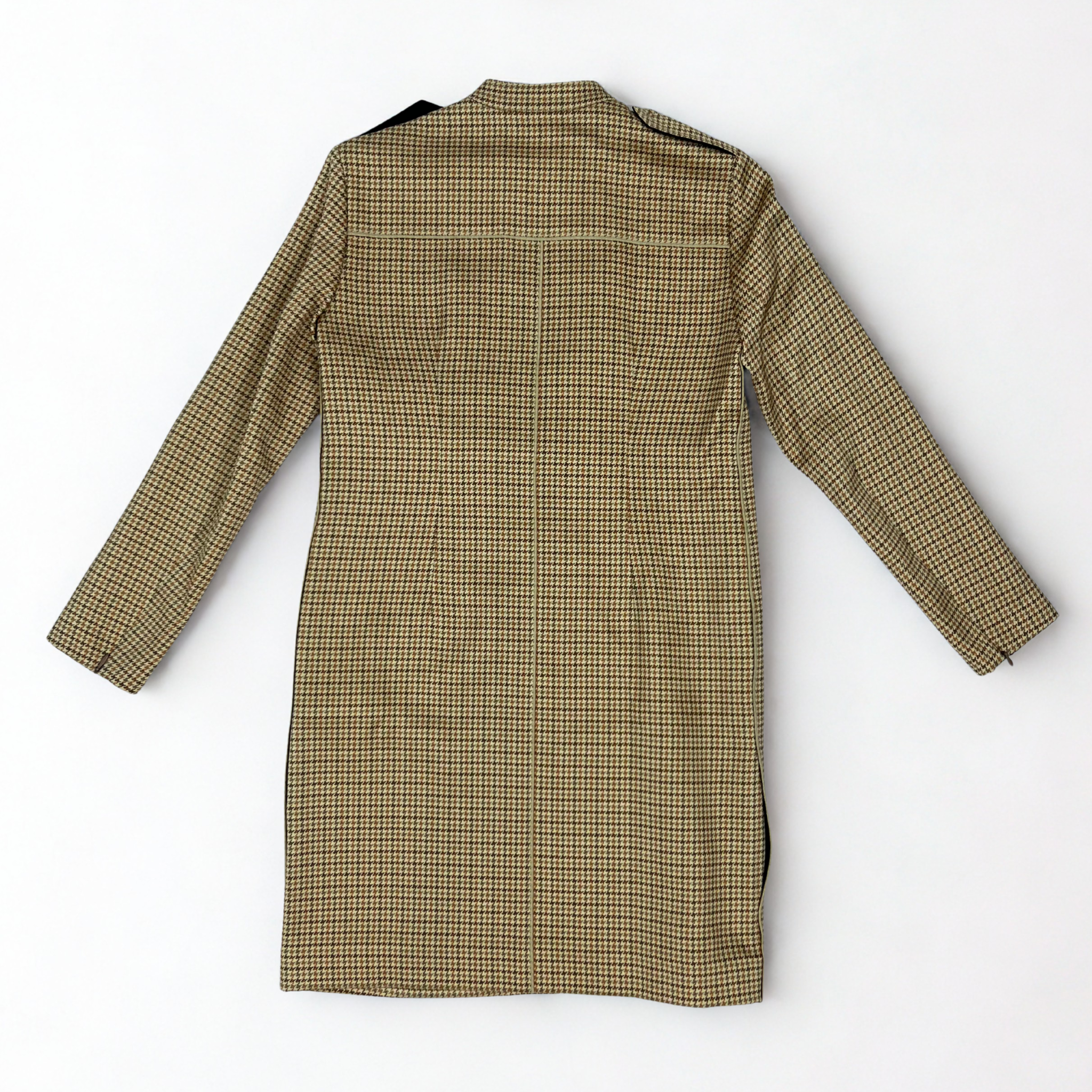 Vintage Céline plaid silk mini dress with front zip, early-2000s pre-Phoebe Philo design
