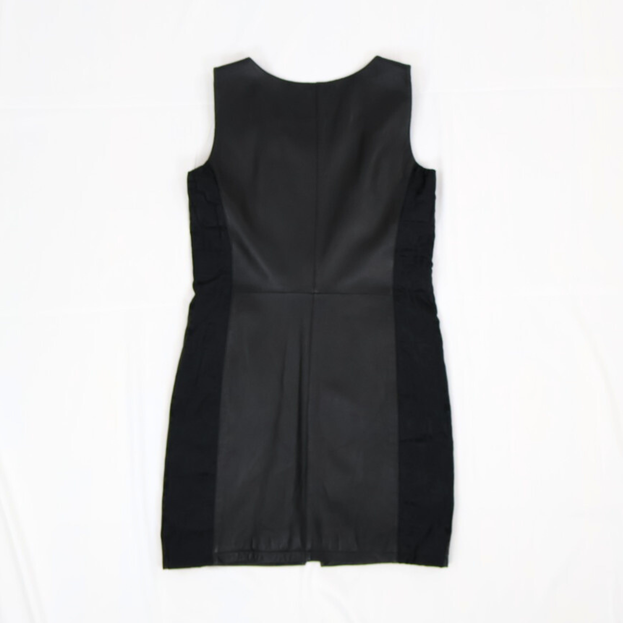 Vintage Fendi black leather minidress with Zucca side panels, late-1990s to early-2000s