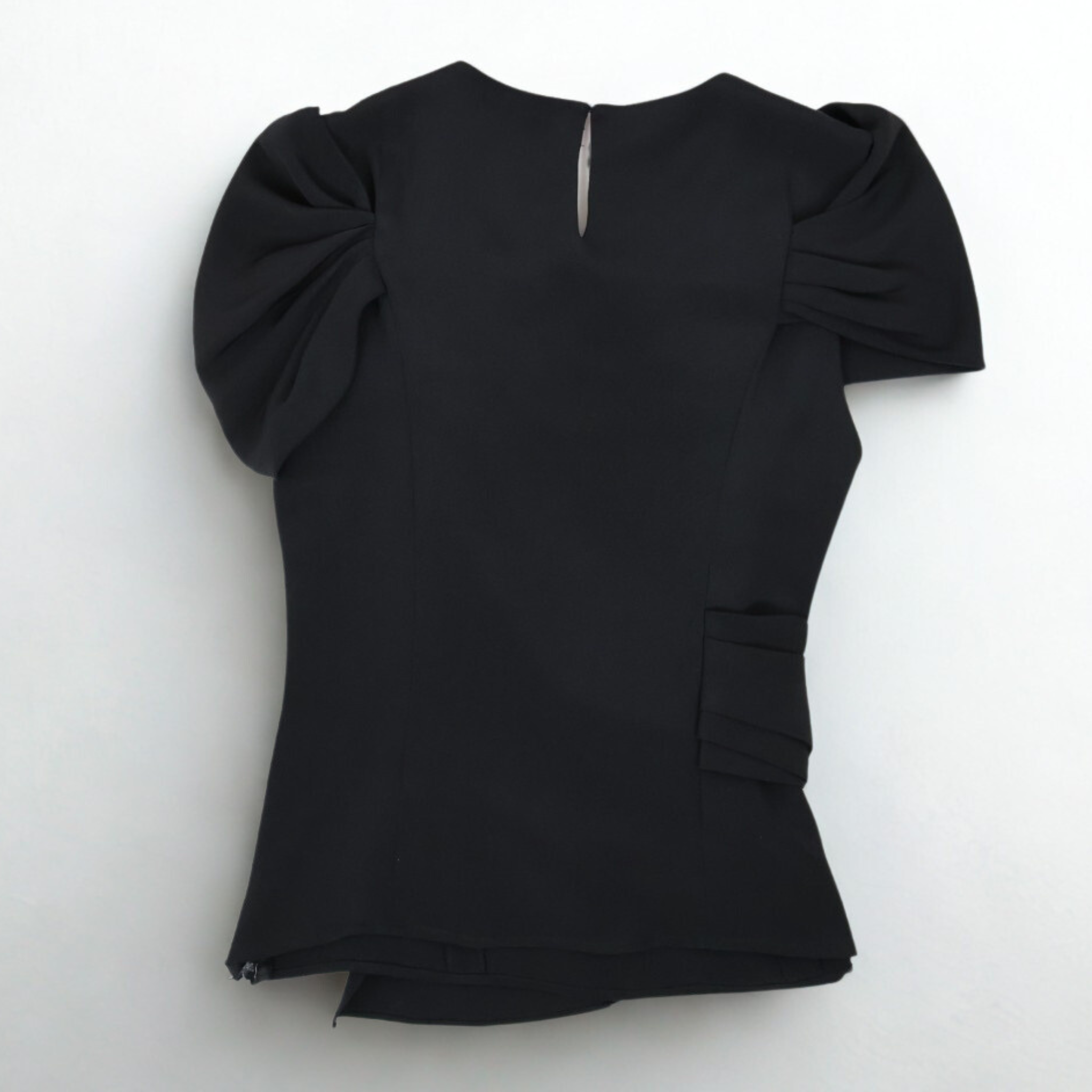 Vintage Oscar de la Renta black silk draped top